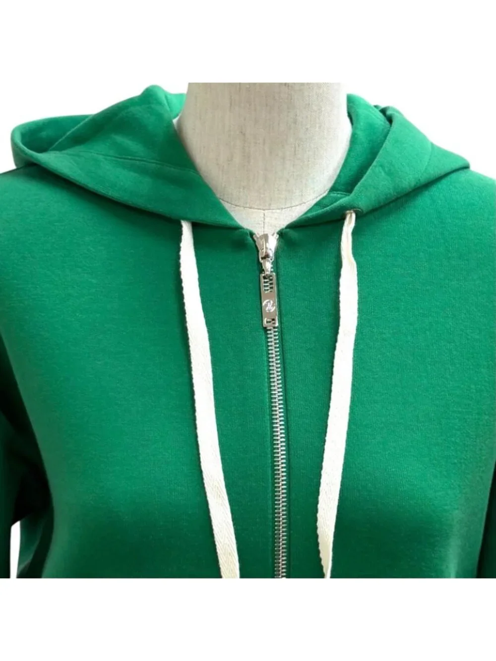 Louis Vuitton Lining Silk 100% L Monogram Zip UP Hoodie Green XS